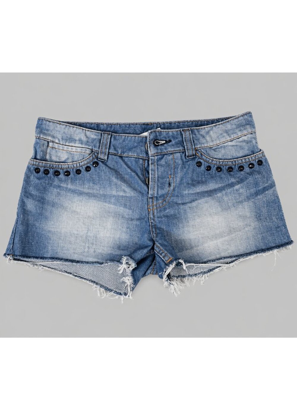 Calzedonia Denim Shorts XS Studded Low Rise Cut Off Blue Jean Shorts Women’s XS